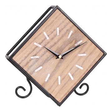 Wandklok 1xAA 21,5x22 cm beige/zwart