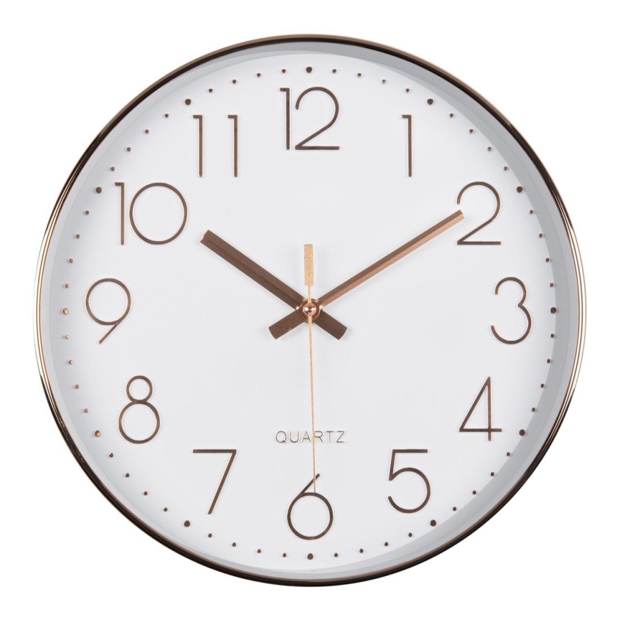 Wandklok 1xAA 29 cm wit/rosé goud