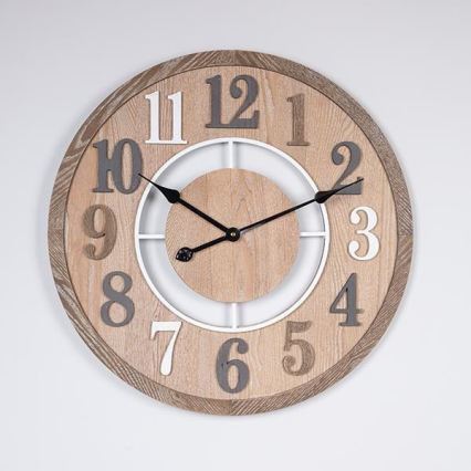Wandklok 1xAA beige