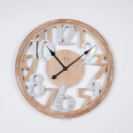 Wandklok 1xAA beige/wit