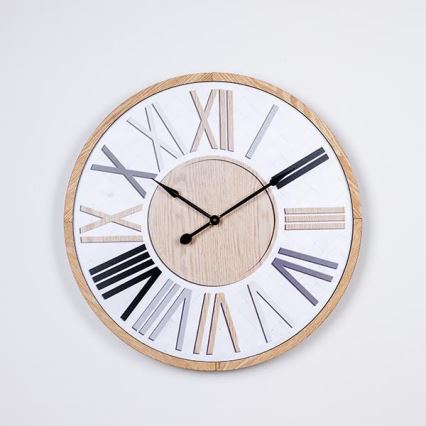Wandklok 1xAA wit/beige