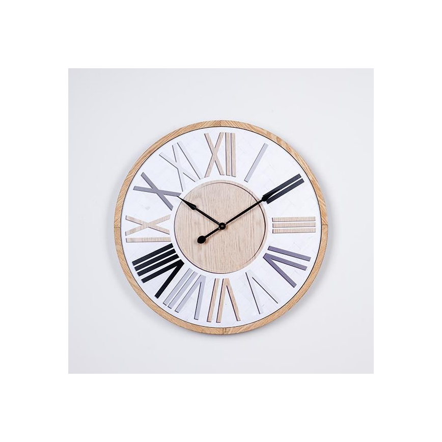 Wandklok 1xAA wit/beige