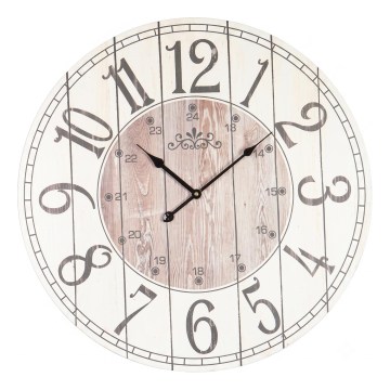 Wandklok 1xAA wit/beige