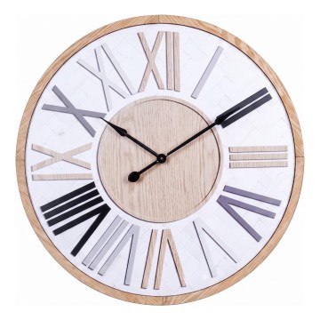 Wandklok 1xAA Ø 50 cm wit/beige