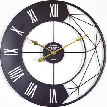 Wandklok 1xAA, Ø 60 cm, zwart