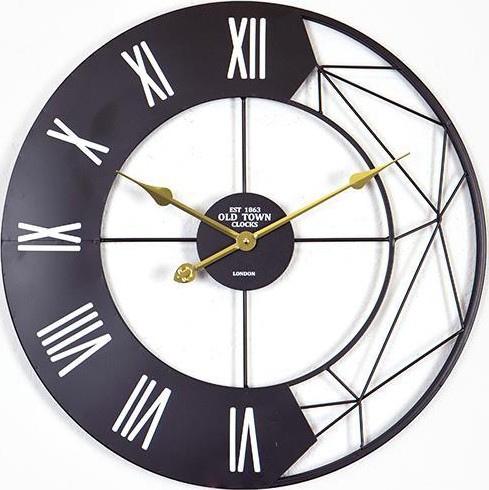 Wandklok 1xAA, Ø 60 cm, zwart