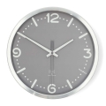 Wandklok Ø 30,5 cm 1xAA mat chroom/grijs