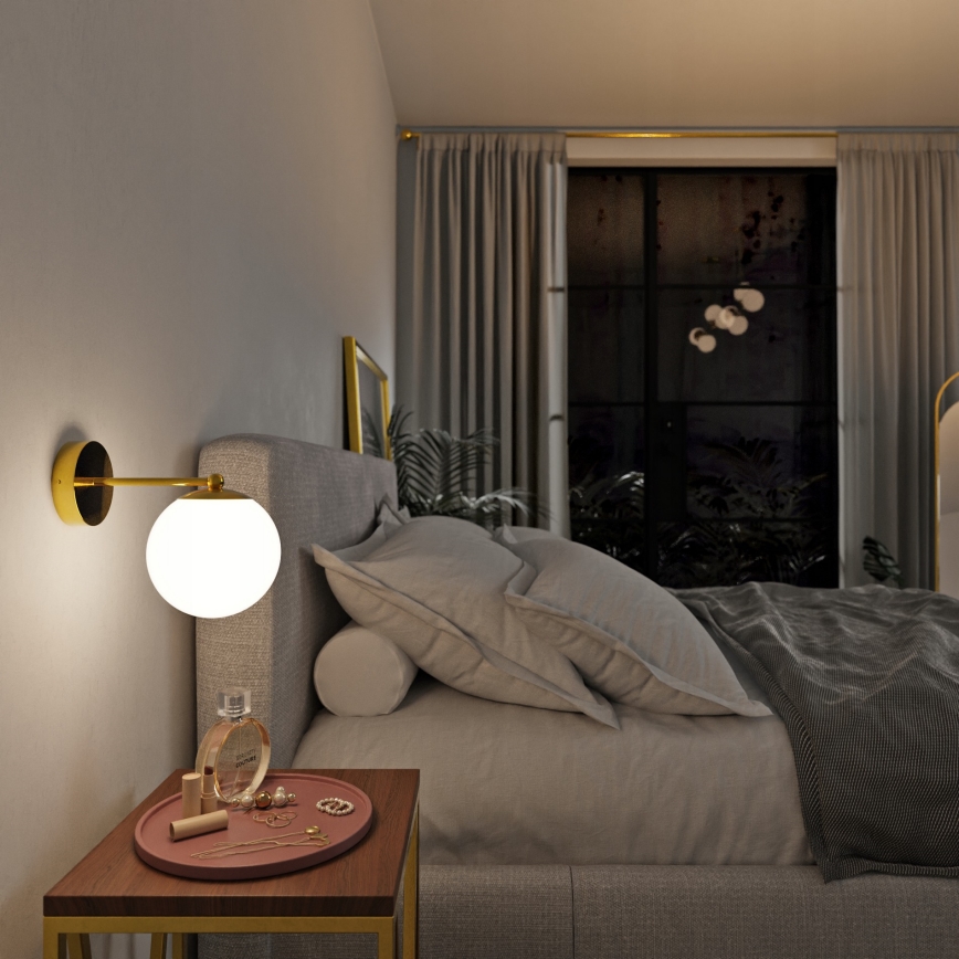 Wandlamp 1xE27/40W/230V goud/wit