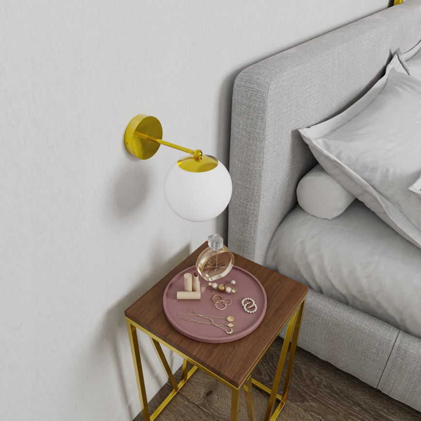 Wandlamp 1xE27/40W/230V goud/wit