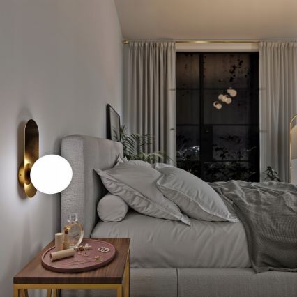 Wandlamp 1xE27/40W/230V goud/wit