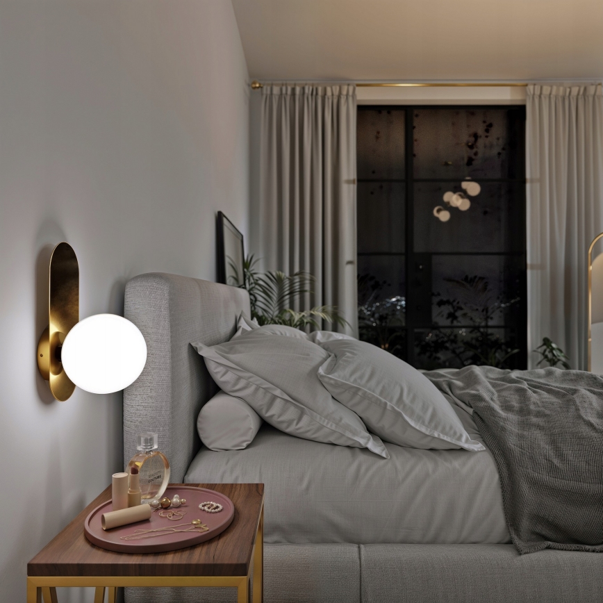 Wandlamp 1xE27/40W/230V goud/wit