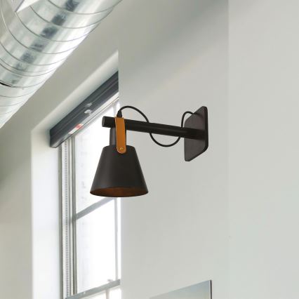 Wandlamp 1xE27/40W/230V zwart