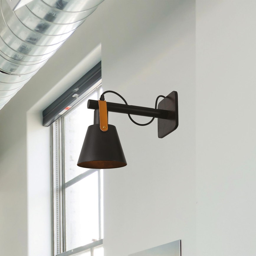 Wandlamp 1xE27/40W/230V zwart