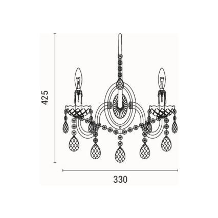 Wandlamp 2xE14/15W/230V