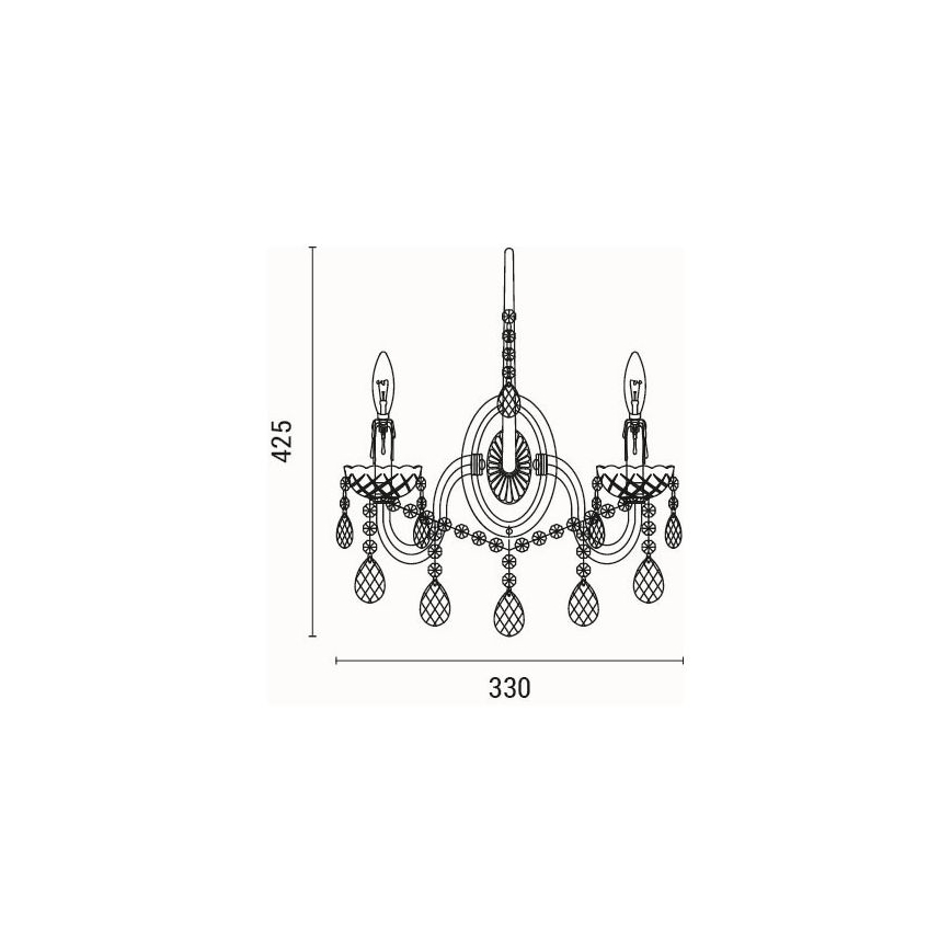 Wandlamp 2xE14/15W/230V