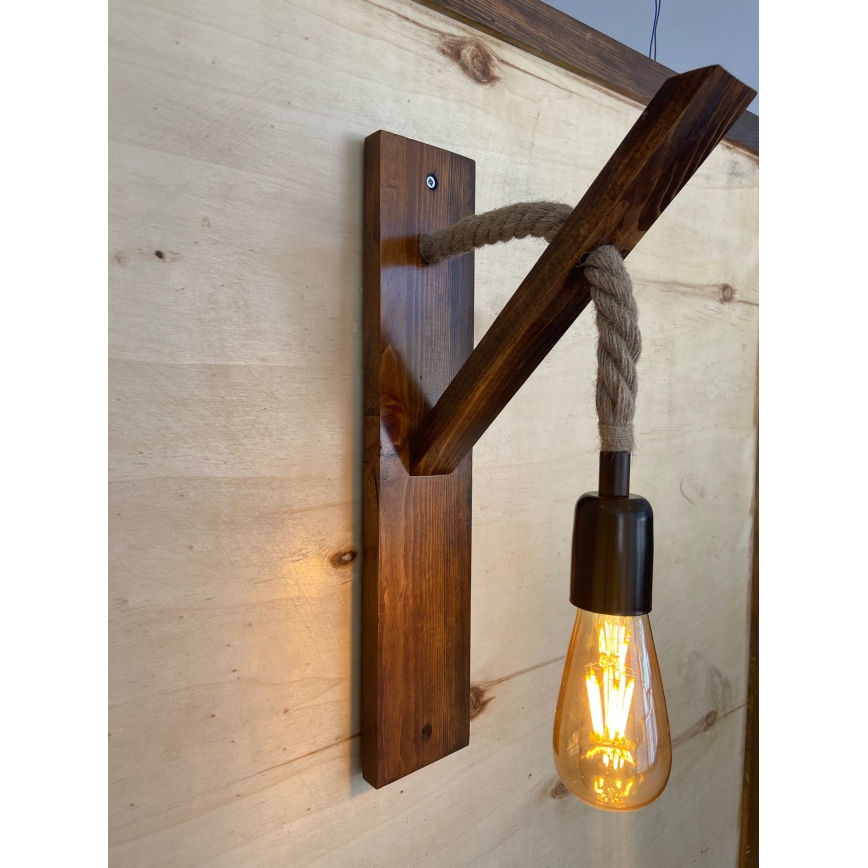 Wandlamp AHSAP 1xE27/40W/230V grenen / notenhout