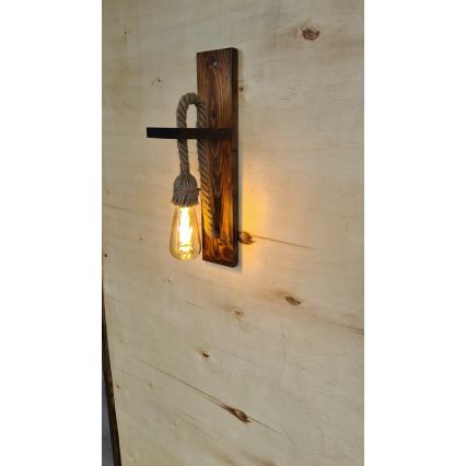 Wandlamp AHSAP 1xE27/40W/230V, grenen/walnoot