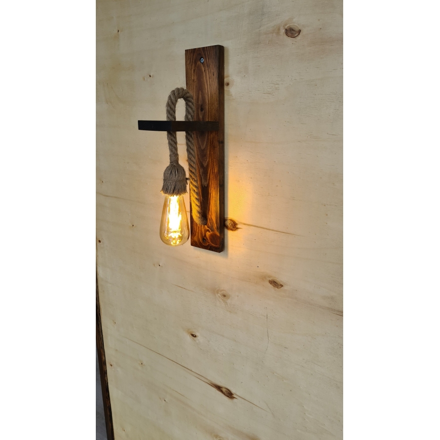 Wandlamp AHSAP 1xE27/40W/230V, grenen/walnoot