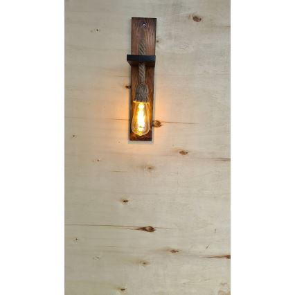 Wandlamp AHSAP 1xE27/40W/230V, grenen/walnoot