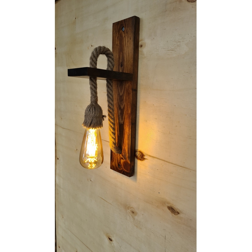 Wandlamp AHSAP 1xE27/40W/230V, grenen/walnoot