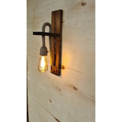 Wandlamp AHSAP 1xE27/40W/230V, grenen/walnoot