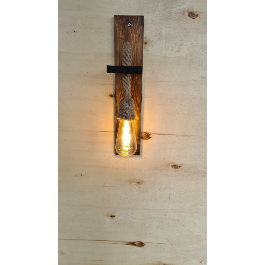 Wandlamp AHSAP 1xE27/40W/230V, grenen/walnoot