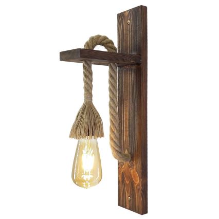 Wandlamp AHSAP 1xE27/40W/230V, grenen/walnoot
