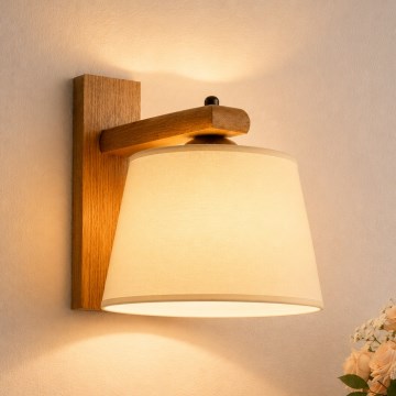 Wandlamp AIDA 1xE27/15W/230V eiken/crème