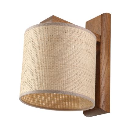 Wandlamp AIDA 1xE27/15W/230V eiken/raffia