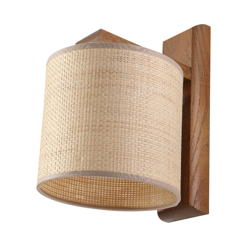 Wandlamp AIDA 1xE27/15W/230V eiken/raffia