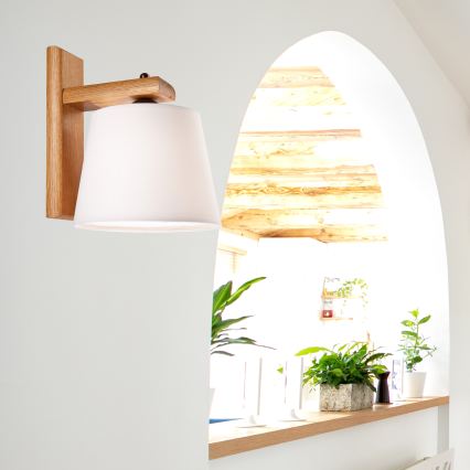 Wandlamp AIDA 1xE27/60W/230V eiken
