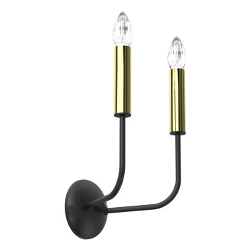 Wandlamp AKASYA 2xE14/15W/230V zwart/goud