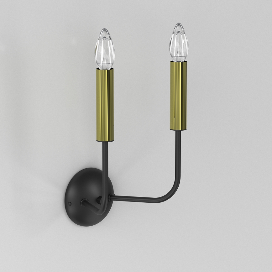 Wandlamp AKASYA 2xE14/15W/230V zwart/goud