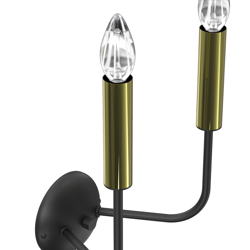 Wandlamp AKASYA 2xE14/15W/230V zwart/goud