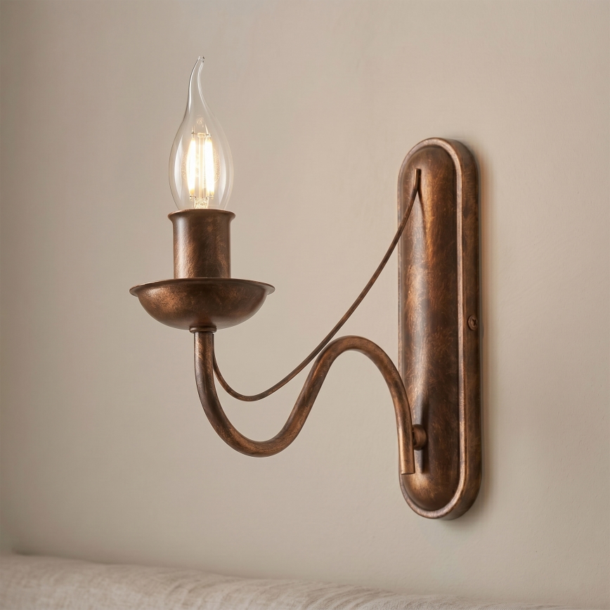 Wandlamp ANTON 1xE14/60W/230V bronskleurig