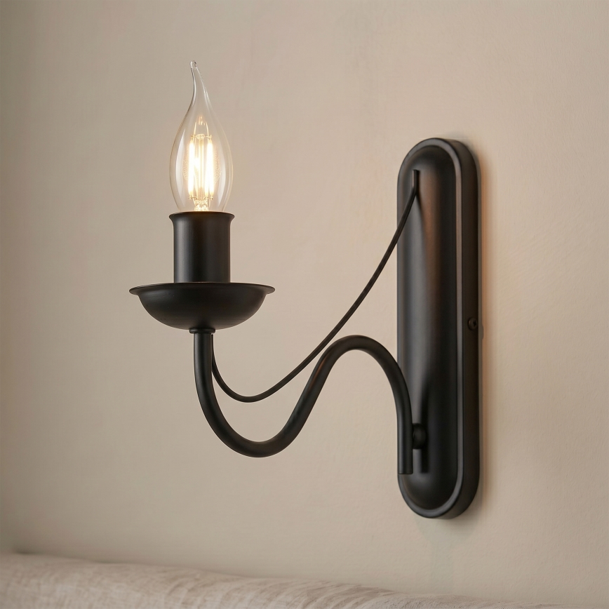 Wandlamp ANTON 1xE14/60W/230V zwart