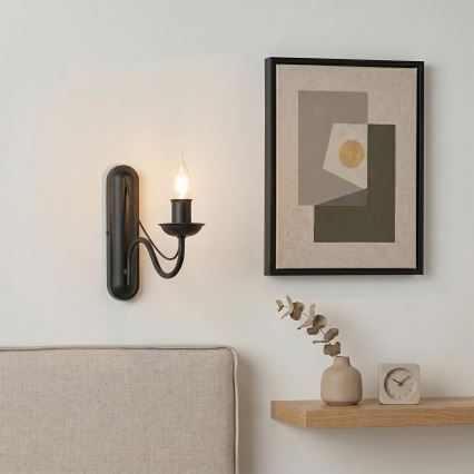 Wandlamp ANTON 1xE14/60W/230V zwart