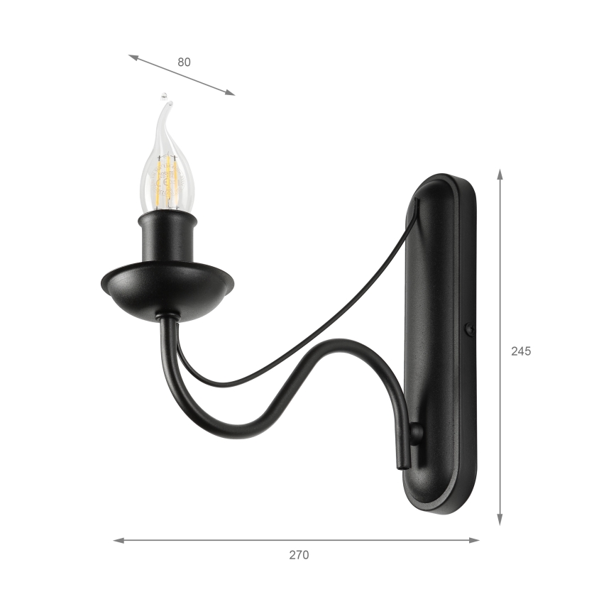 Wandlamp ANTON 1xE14/60W/230V zwart