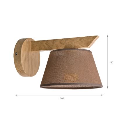 Wandlamp ANTONIO 1xE14/40W/230V eiken