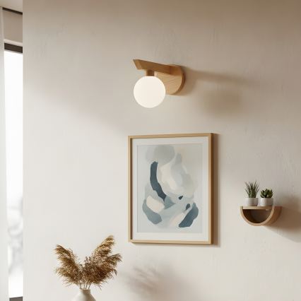 Wandlamp ANTONIO 1xG9/5W/230V eiken/wit