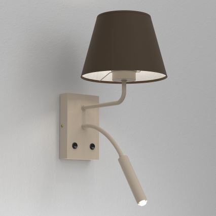 Wandlamp ARDEN 1xE27/15W/230V + 1xG9/8W beige/bruin