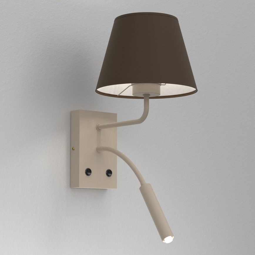 Wandlamp ARDEN 1xE27/15W/230V + 1xG9/8W beige/bruin