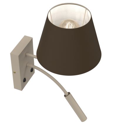 Wandlamp ARDEN 1xE27/15W/230V + 1xG9/8W beige/bruin