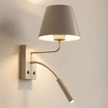 Wandlamp ARDEN 1xE27/15W/230V + 1xG9/8W beige