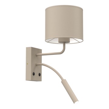 Wandlamp ARDEN 1xE27/15W/230V + 1xG9/8W beige