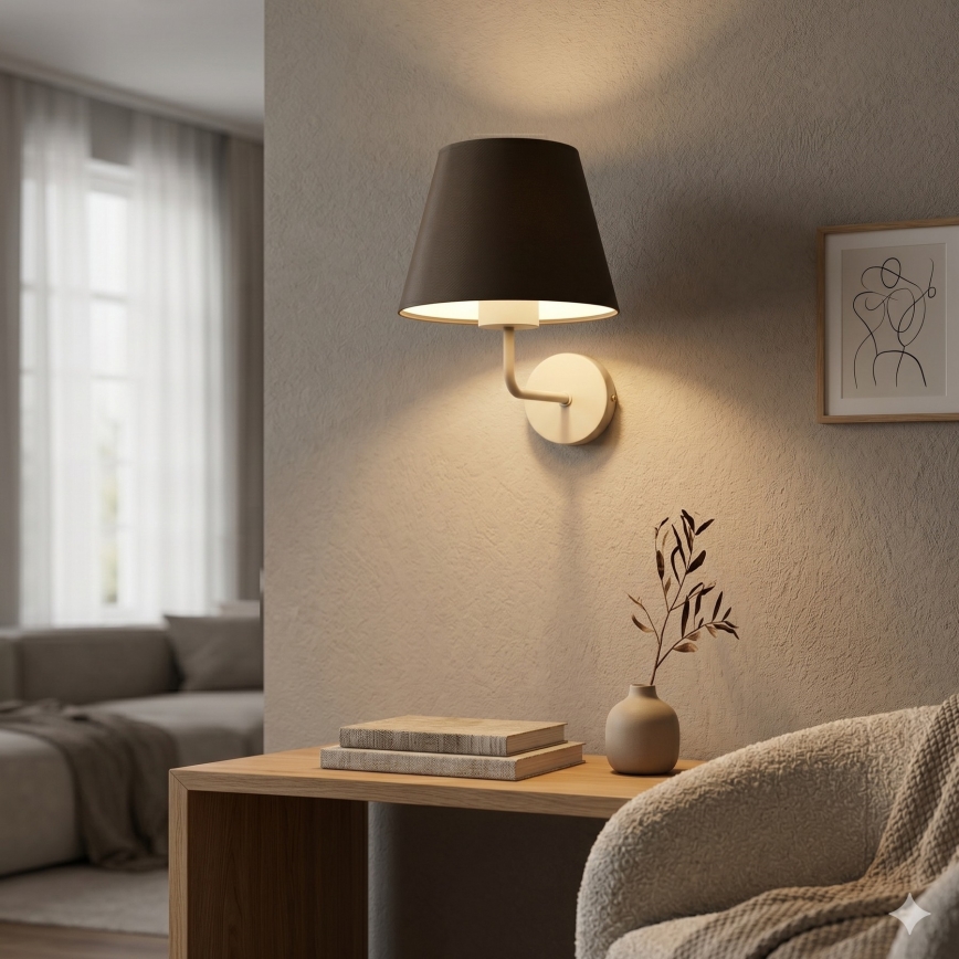 Wandlamp ARDEN 1xE27/15W/230V beige/bruin