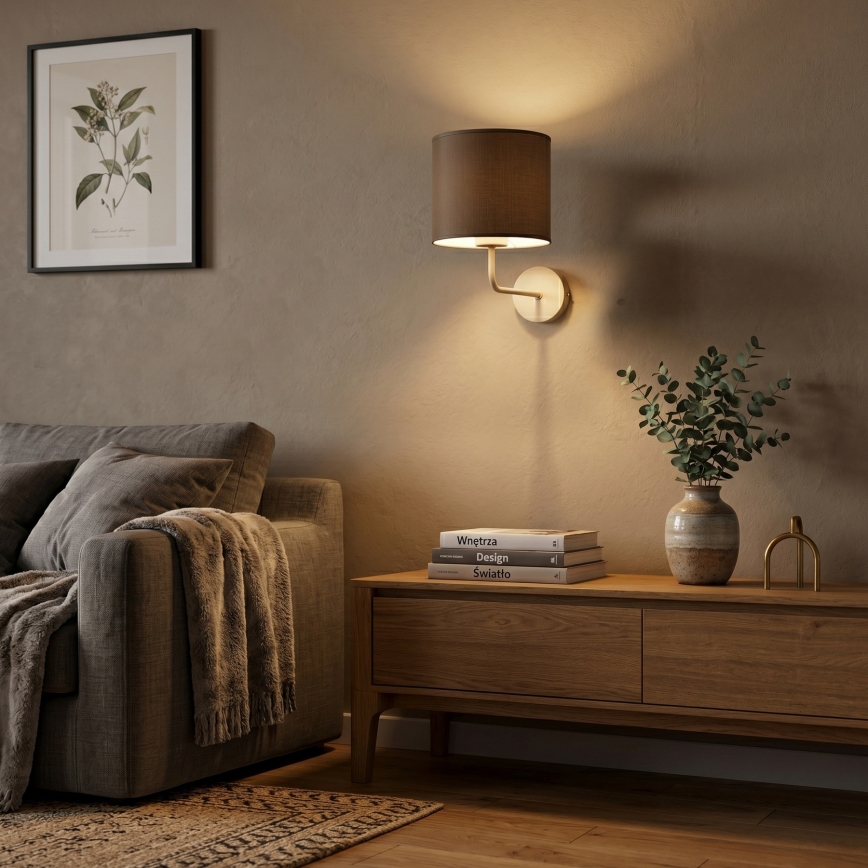 Wandlamp ARDEN 1xE27/15W/230V beige/bruin