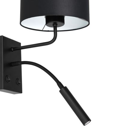 Wandlamp ARDEN 1xE27/60W+1xG9/8W/230V zwart/wit