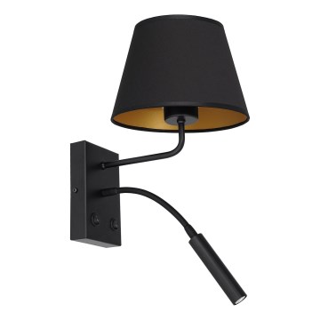 Wandlamp ARDEN 1xE27/60W/230V + 1xG9/8W zwart/goud