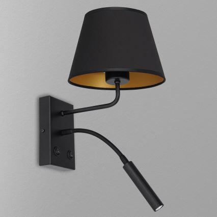 Wandlamp ARDEN 1xE27/60W/230V + 1xG9/8W zwart/goud